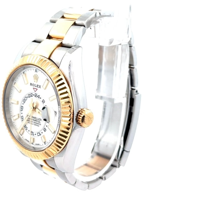 Rolex Sky-dweller Two-tone 18k Yellow Gold White Dial