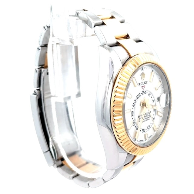 Rolex Sky-dweller Two-tone 18k Yellow Gold White Dial