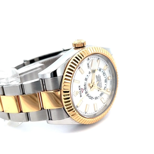 Rolex Sky-dweller Two-tone 18k Yellow Gold White Dial