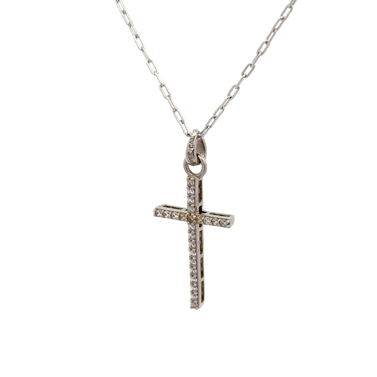 Chain with Diamond Cross Pendant 3.8g,14k