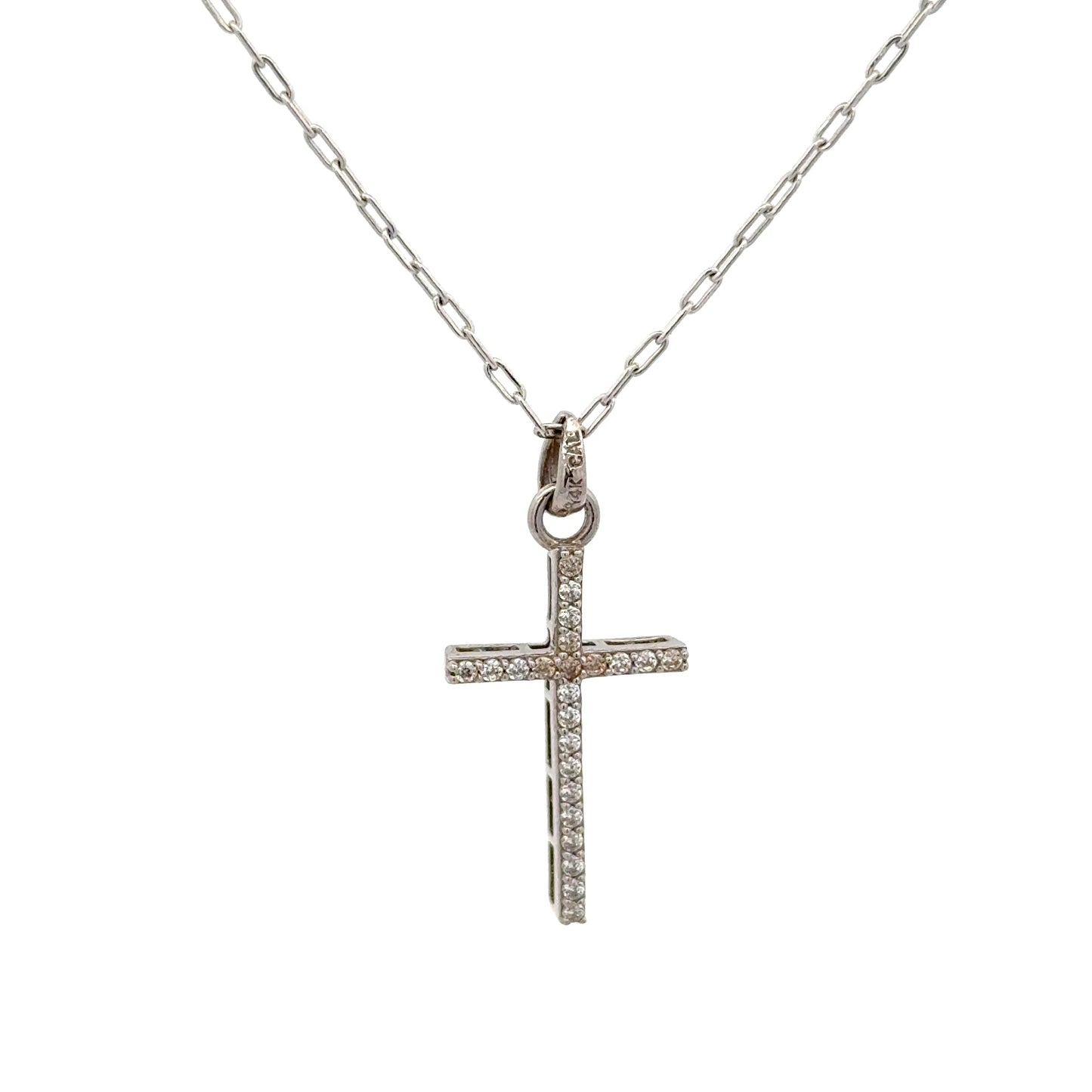 Chain with Diamond Cross Pendant 3.8g,14k