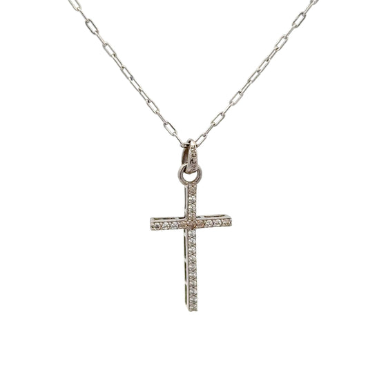 Chain with Diamond Cross Pendant 3.8g,14k