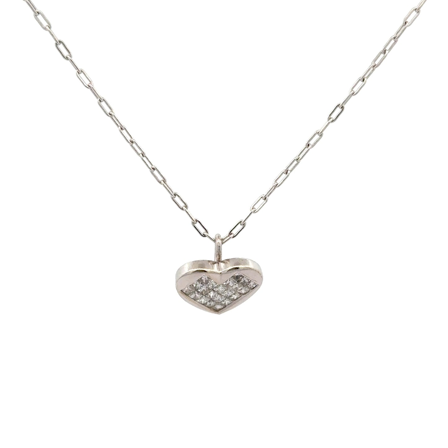 Chain with Diamond Heart Pendant 2.6g, 14k