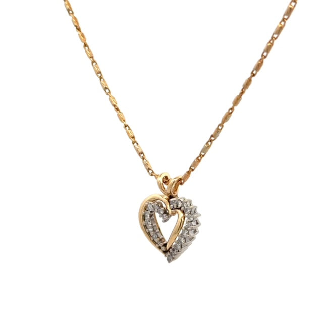 Diamond Heart Pendant 2.5g, 14k