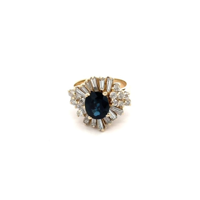 Sapphire Diamond Ring 6.1g, 14k