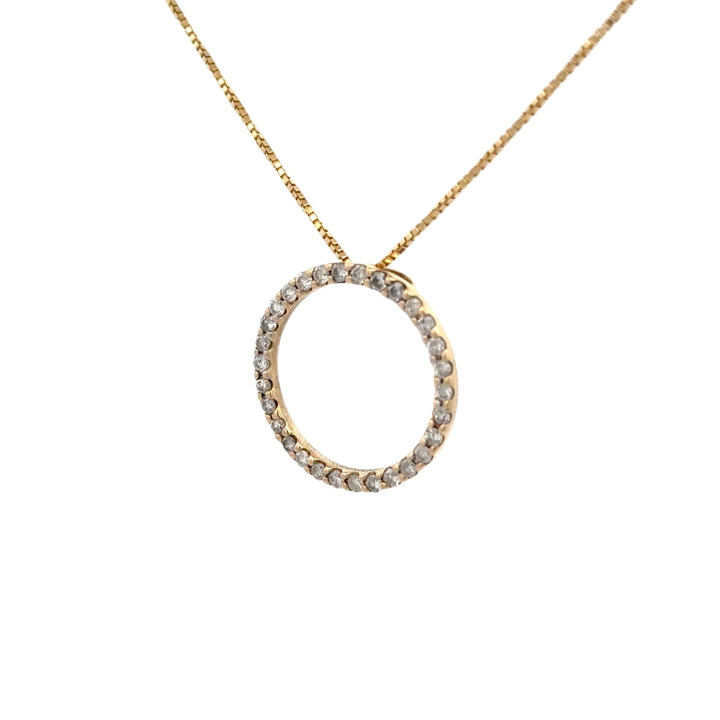 Diamond Circle Round Pendant 1.7g, 14k