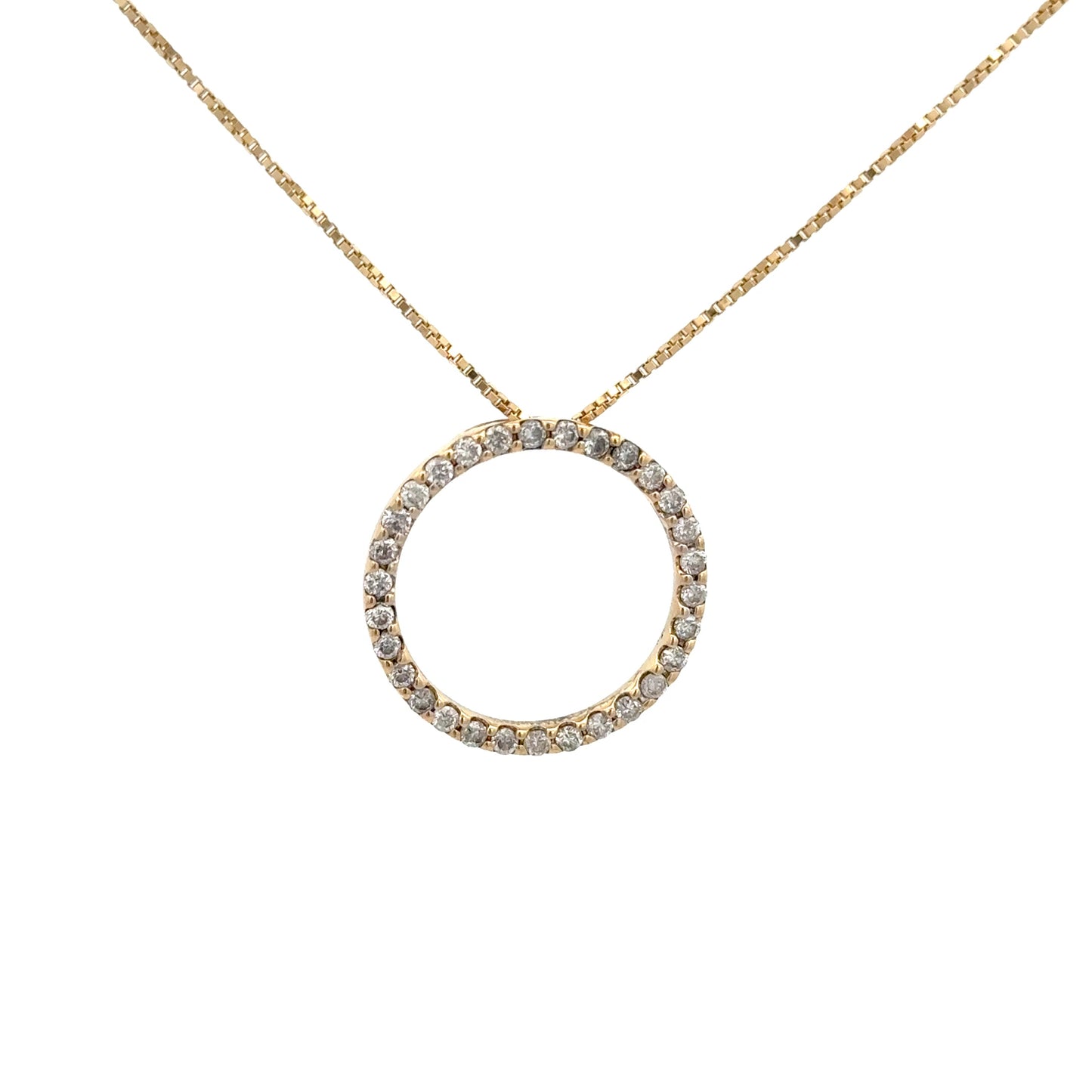 Diamond Circle Round Pendant 1.7g, 14k