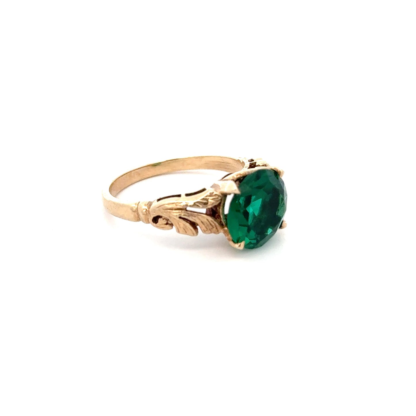 Ring with Green Stone 3.7g, 10k