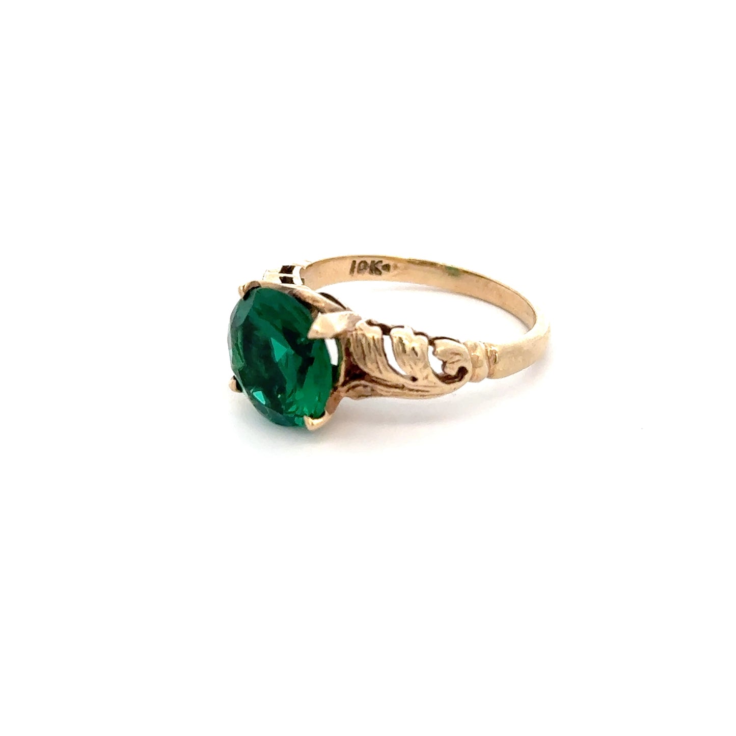 Ring with Green Stone 3.7g, 10k