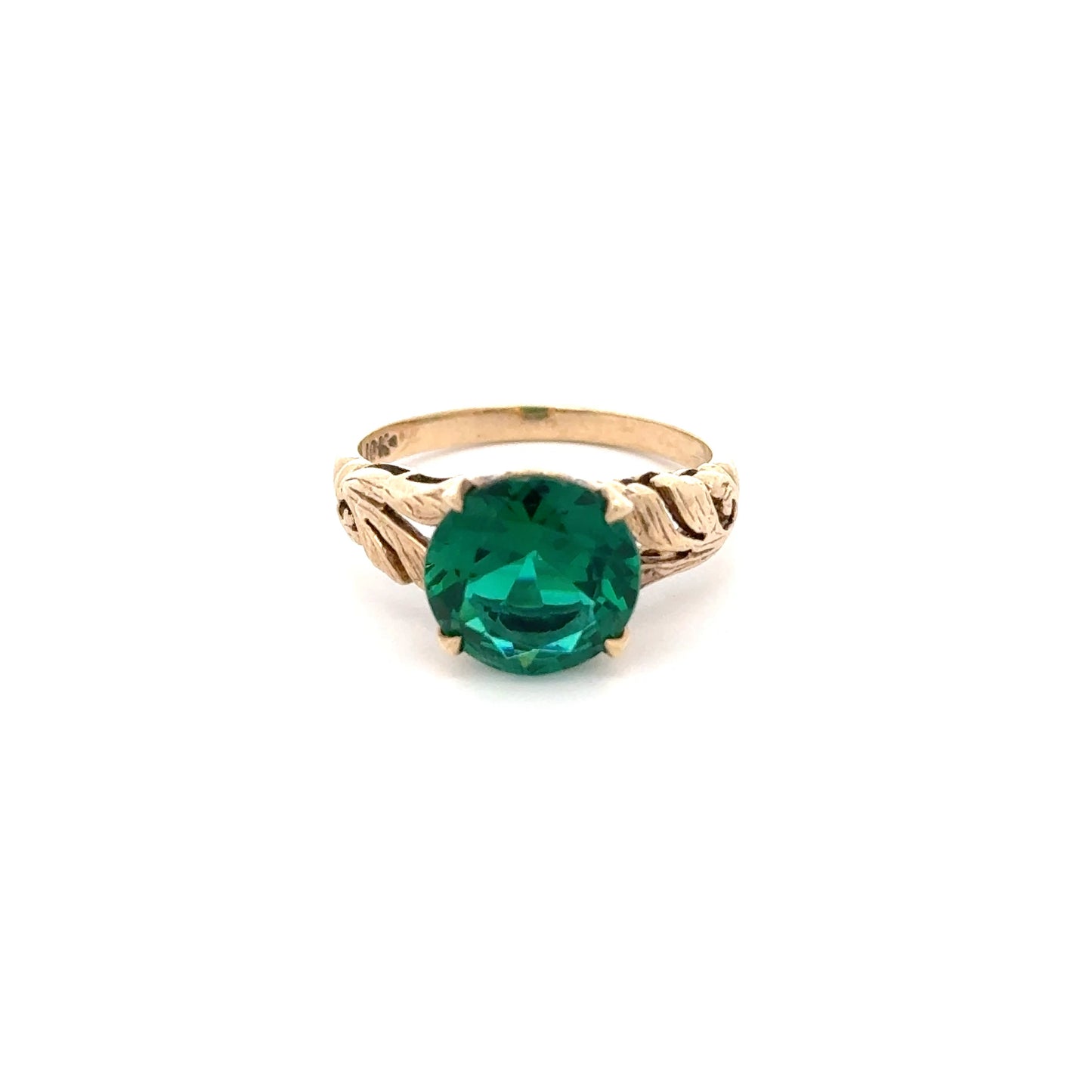 Ring with Green Stone 3.7g, 10k