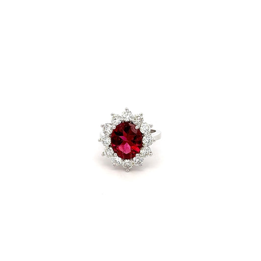 Pink Ruby Diamond Ring 8.7g, 18k