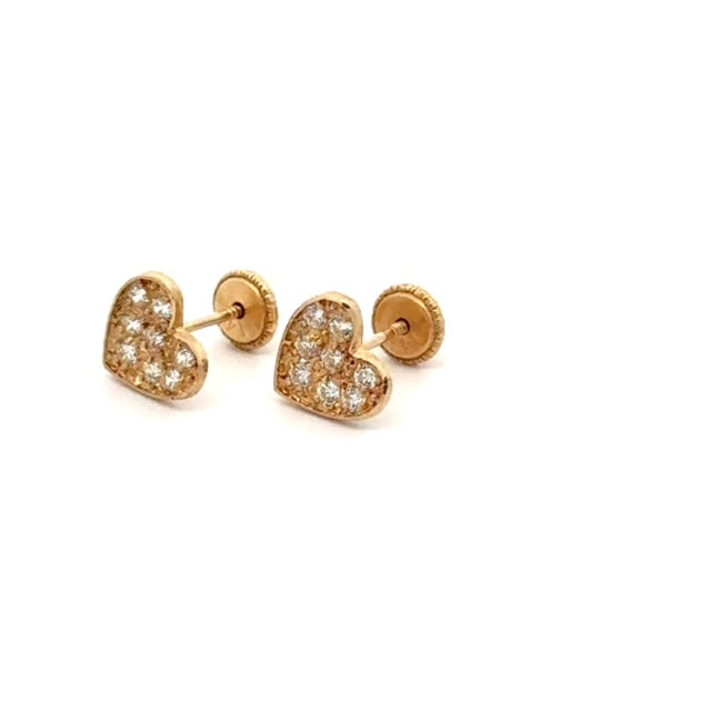 Heart Earrings 1.0g, 14k