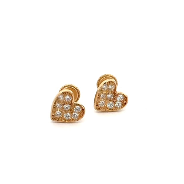 Heart Earrings 1.0g, 14k