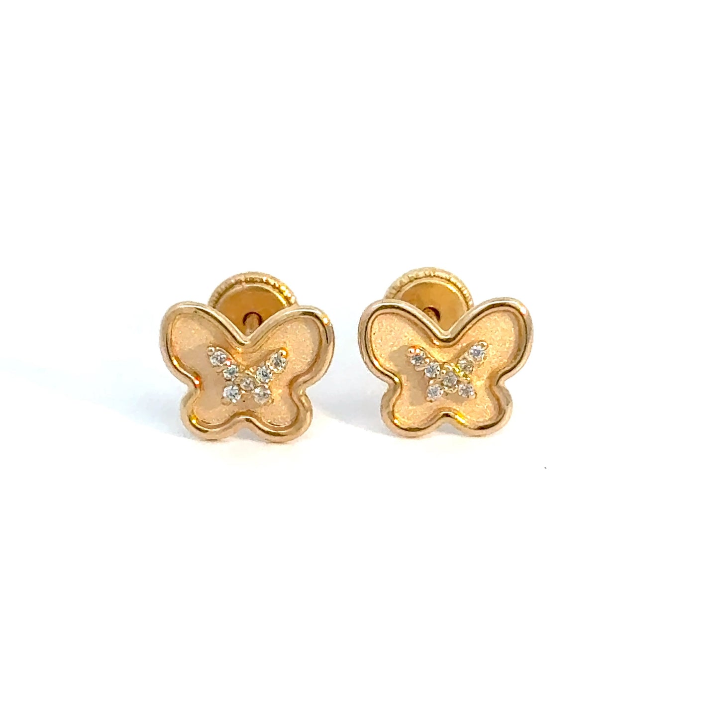 Butterfly Earrings 0.5g, 14k