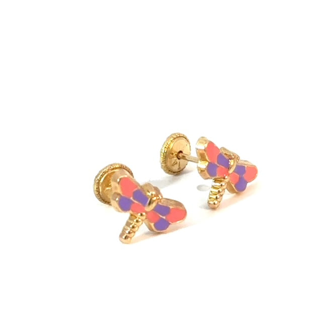 Butterfly Earrings 0.6g,14k