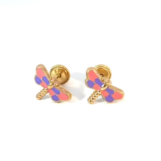 Butterfly Earrings 0.6g,14k