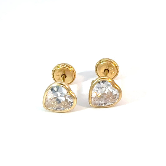 Heart Earrings 0.9g, 14k