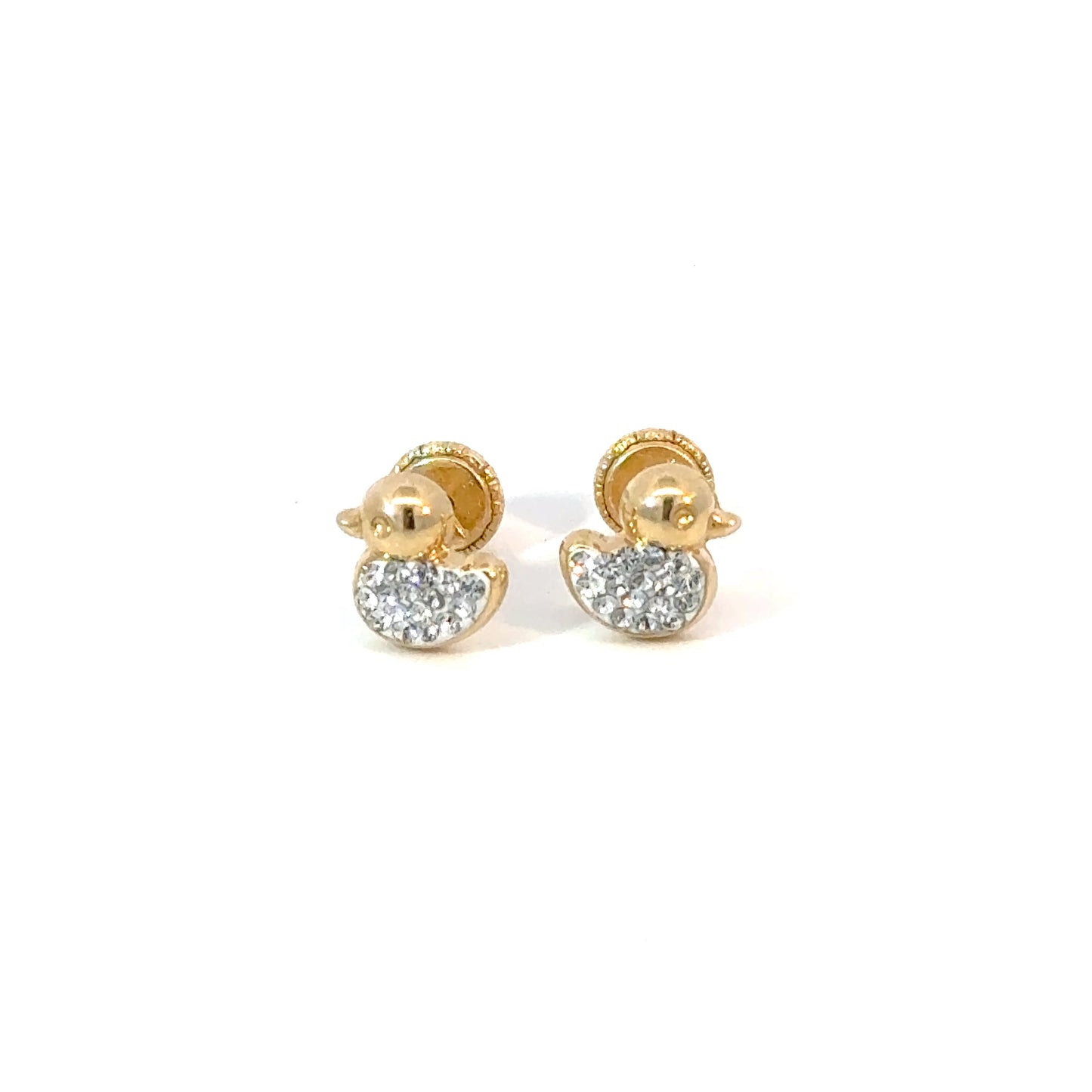 Duck Earrings 0.6g, 14k