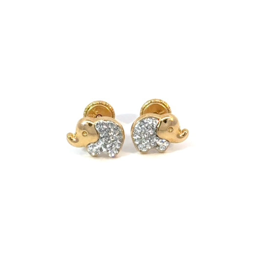 Elephant Earrings 0.6g, 14k