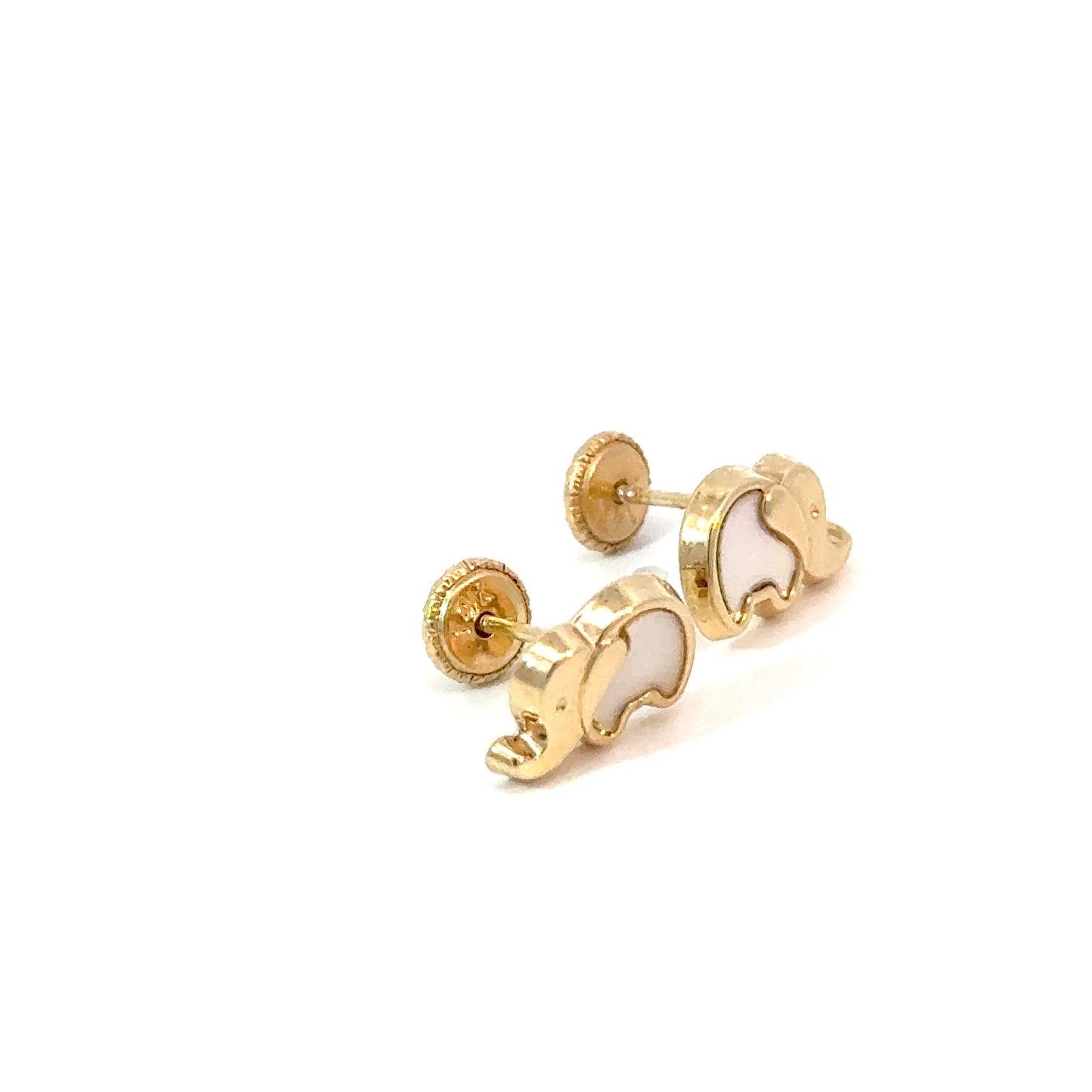 Elephant Earrings 0.6g, 14k