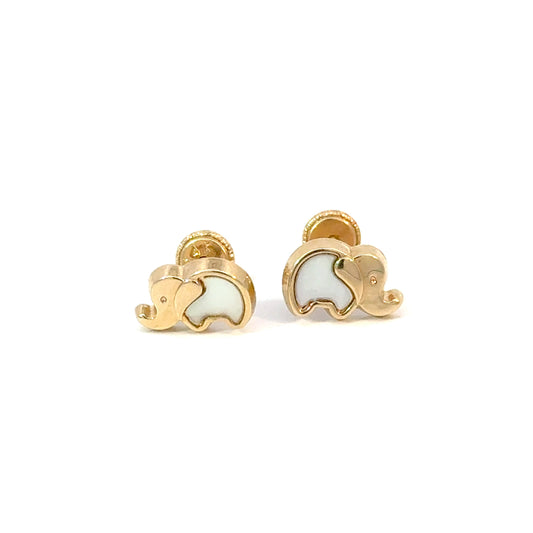 Elephant Earrings 0.6g, 14k