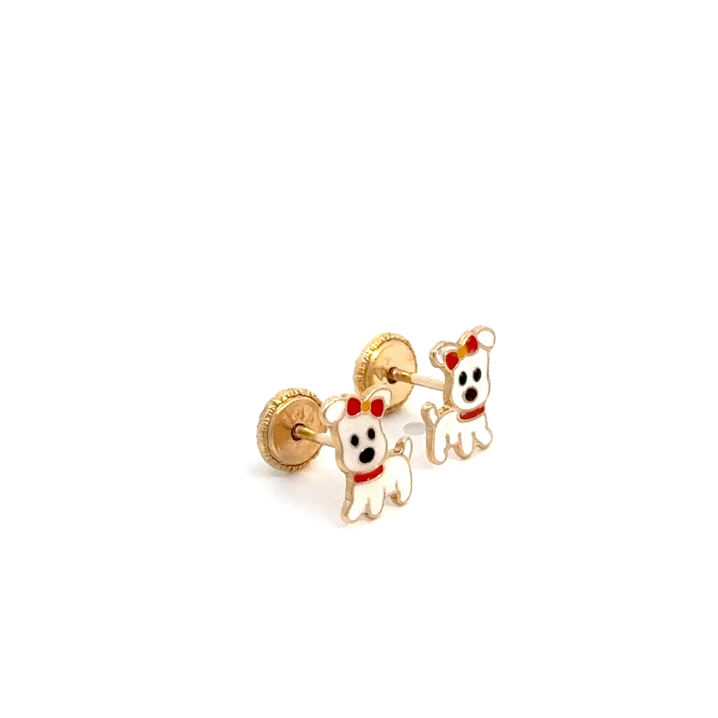 Little Dog Earrings 0.3g, 14k