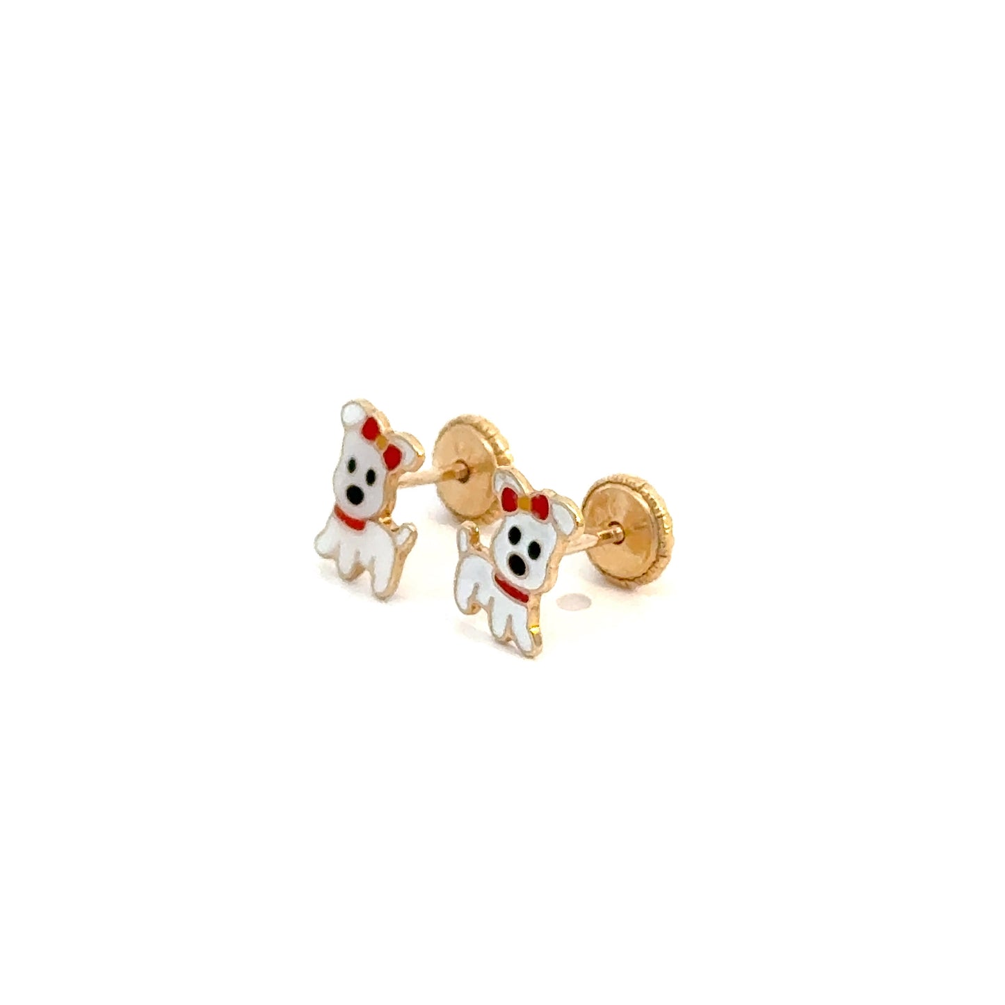 Little Dog Earrings 0.3g, 14k