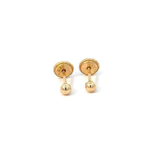 Solid Gold Ball Studs 0.3g 14k