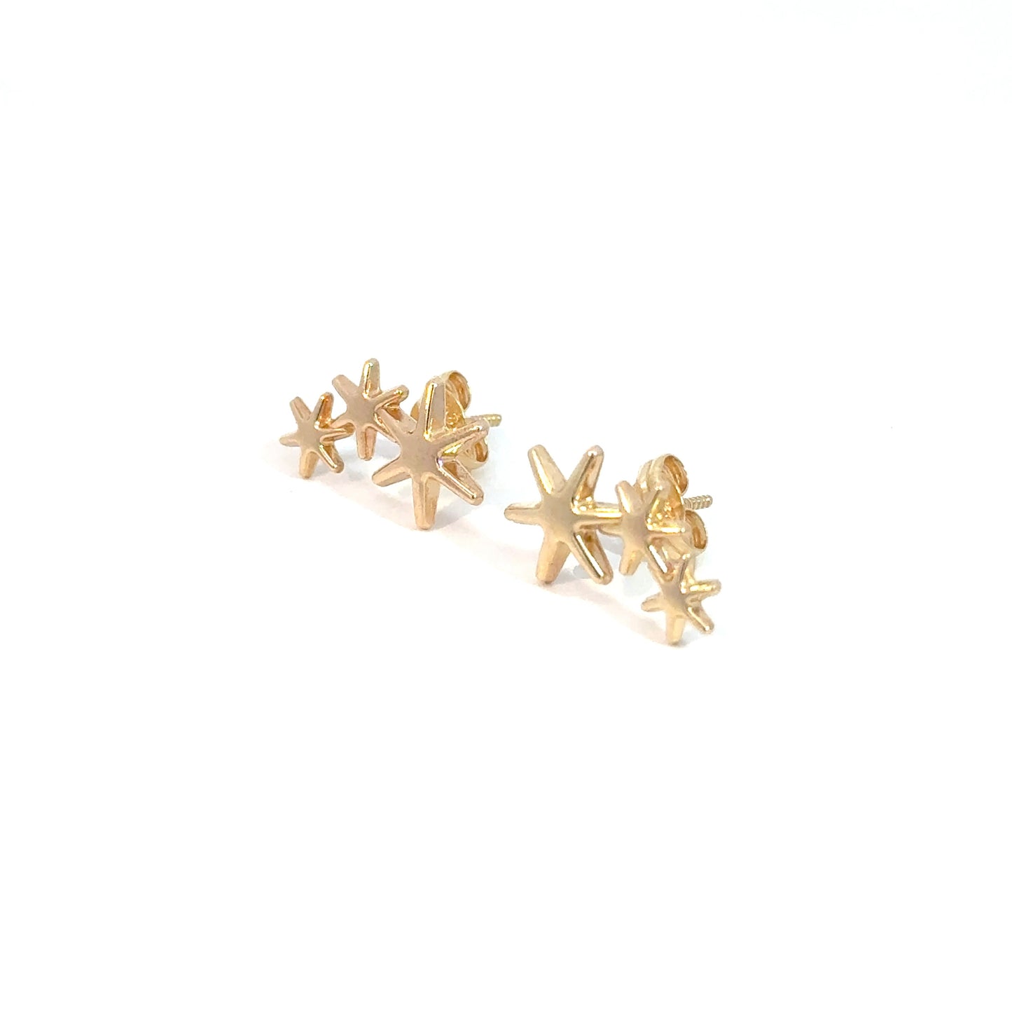 Solid Gold Star Studs 0.8g 14k