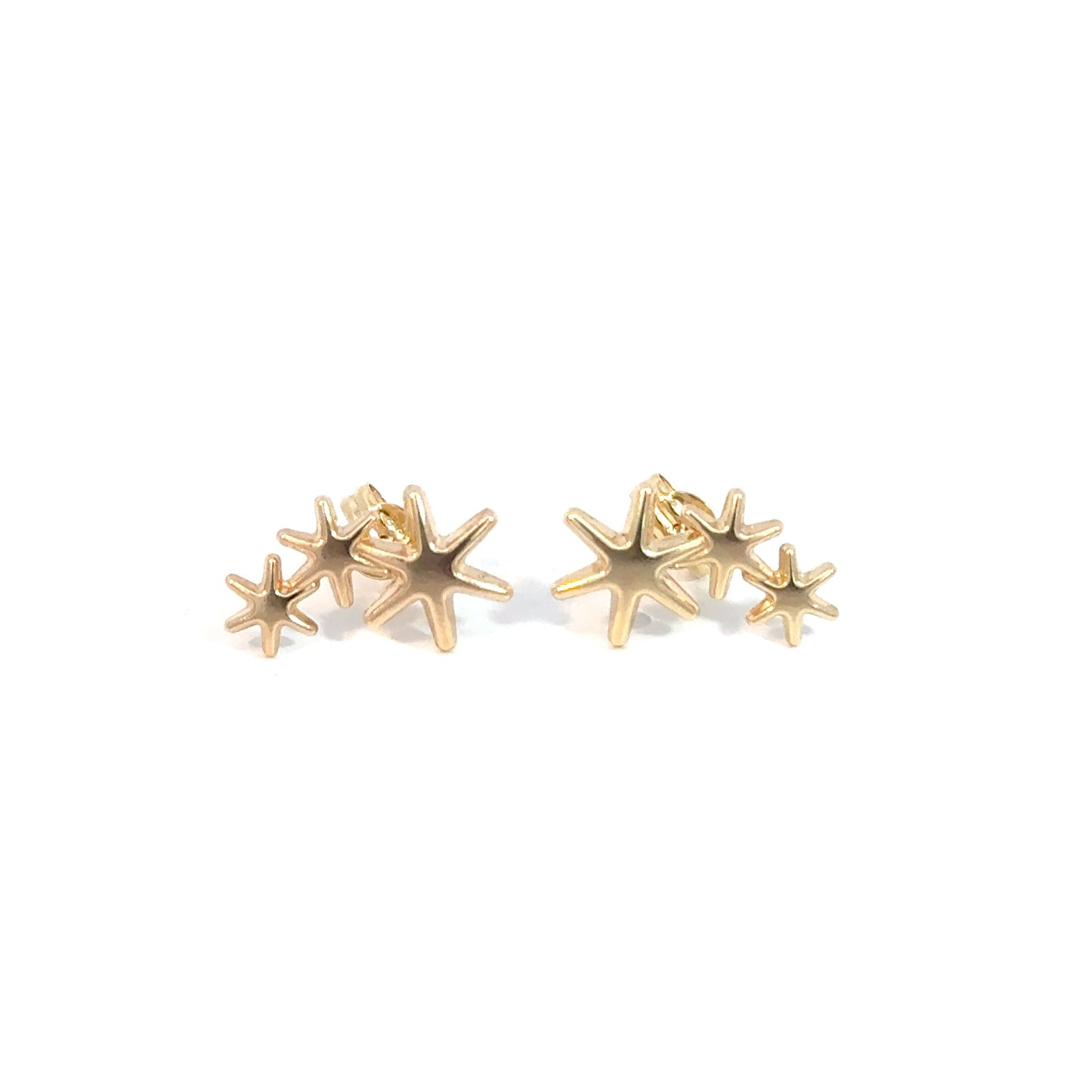 Solid Gold Star Studs 0.8g 14k