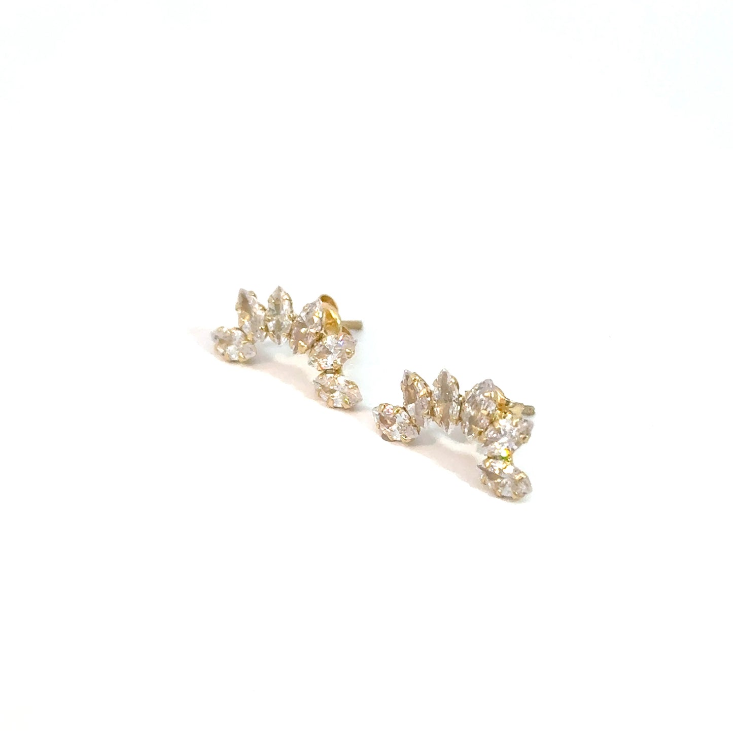 Cubic Zirconia Stud Earrings 14K, 1.2g