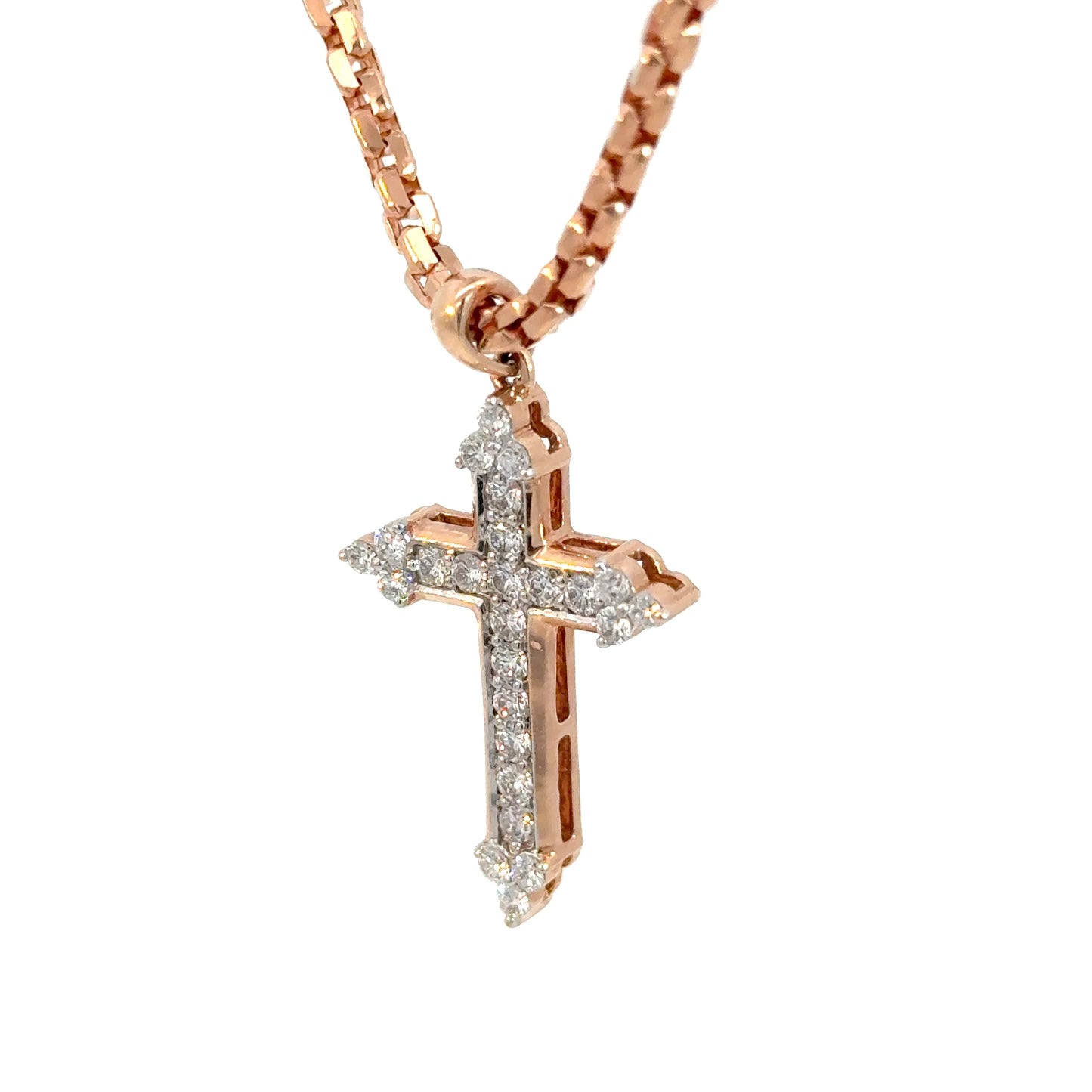 Diamond Cross Pendant 14k, 3.7g, 0.77CT