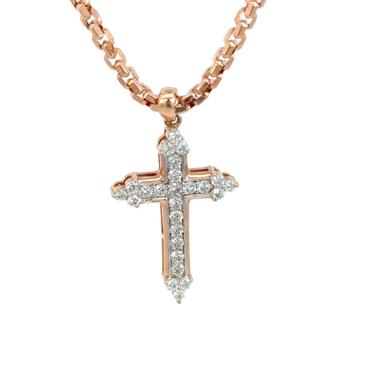 Diamond Cross Pendant 14k, 3.7g, 0.77CT