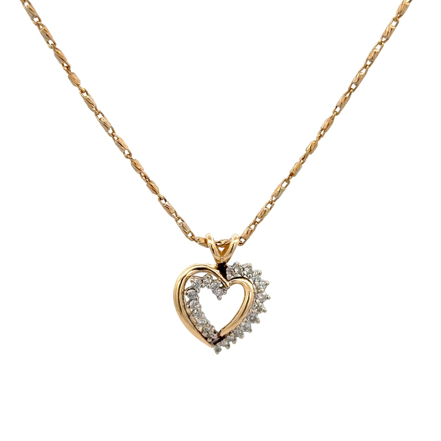 Diamond Heart Pendant 2.5g, 14k